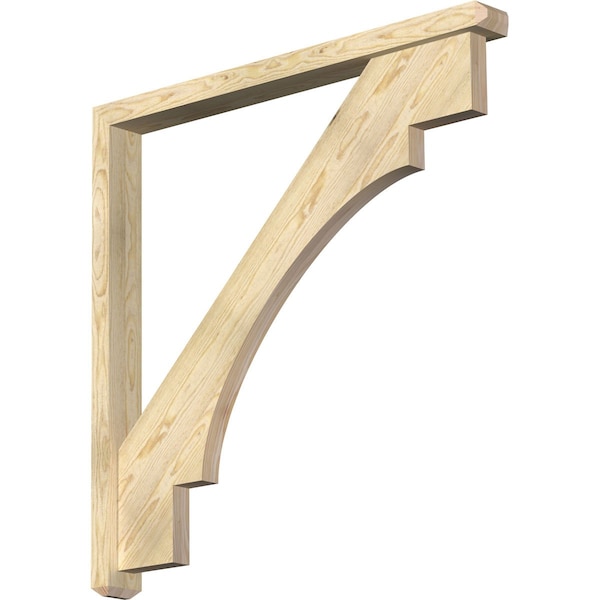 Ekena Millwork Merced Craftsman Rough Sawn Bracket w/ Offset Brace, Douglas Fir, 4"W x 42"D x 42"H BKT0402X42X42MRC04RDF - main